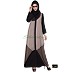 Front open Abaya- Grey | Black-Brown Combination